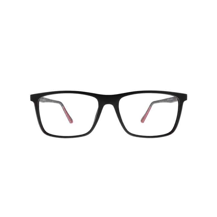 Joy Style HF201C3 matte black eyeglasses front view on white background