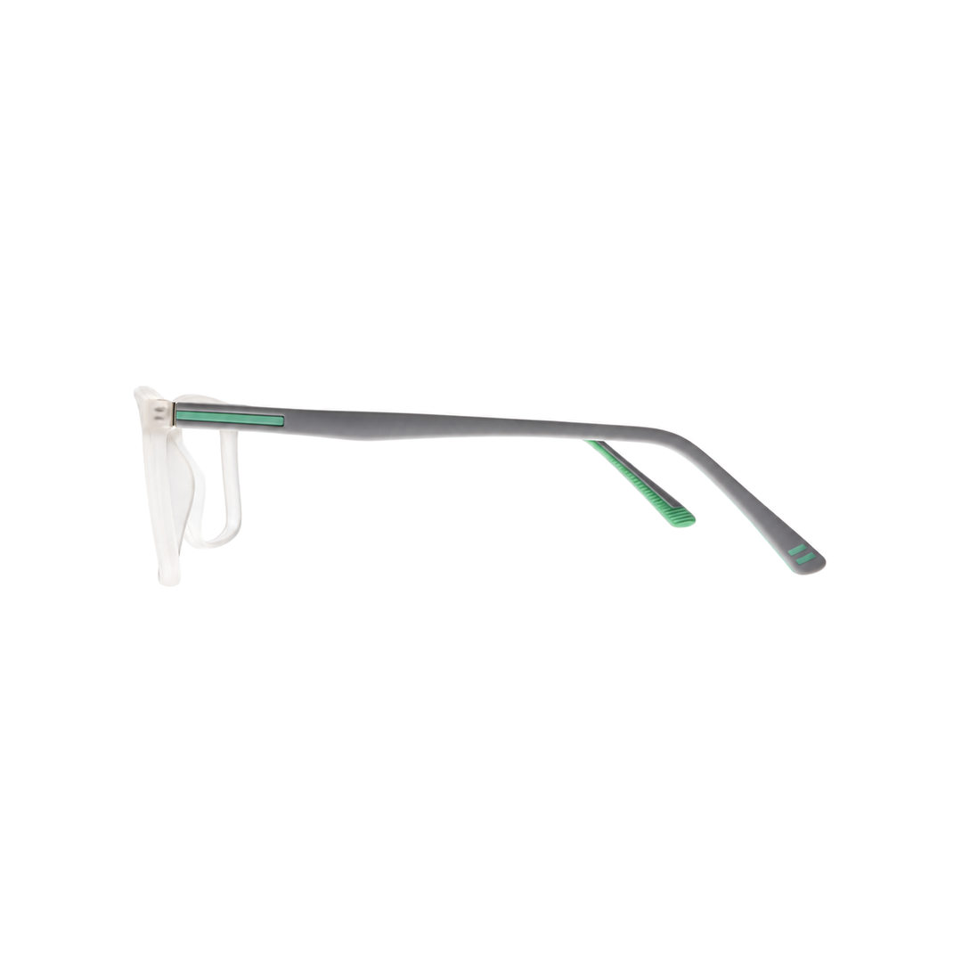 Joy Style HF201C7 clear white eyeglasses side view on white background