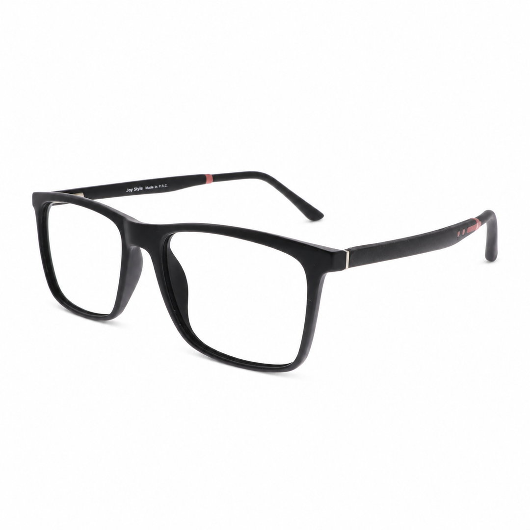 Joy Style JOYHF306C3 matte black eyeglasses angle view on pure white background
