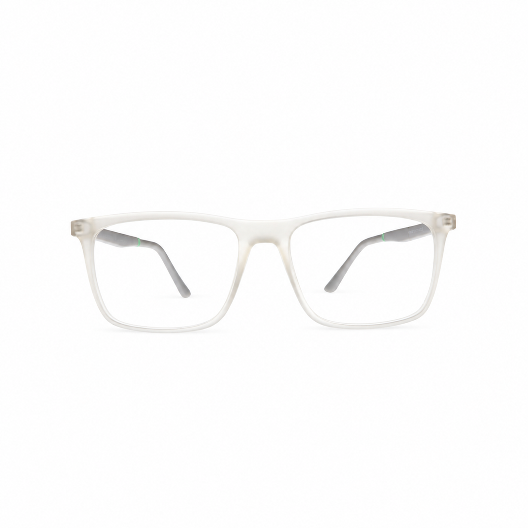 Joy Style JOYHF306C7 clear white eyeglasses front view on pure white background