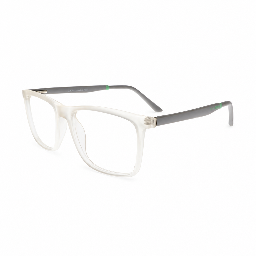 Joy Style JOYHF306C7 clear white eyeglasses angle view on pure white background