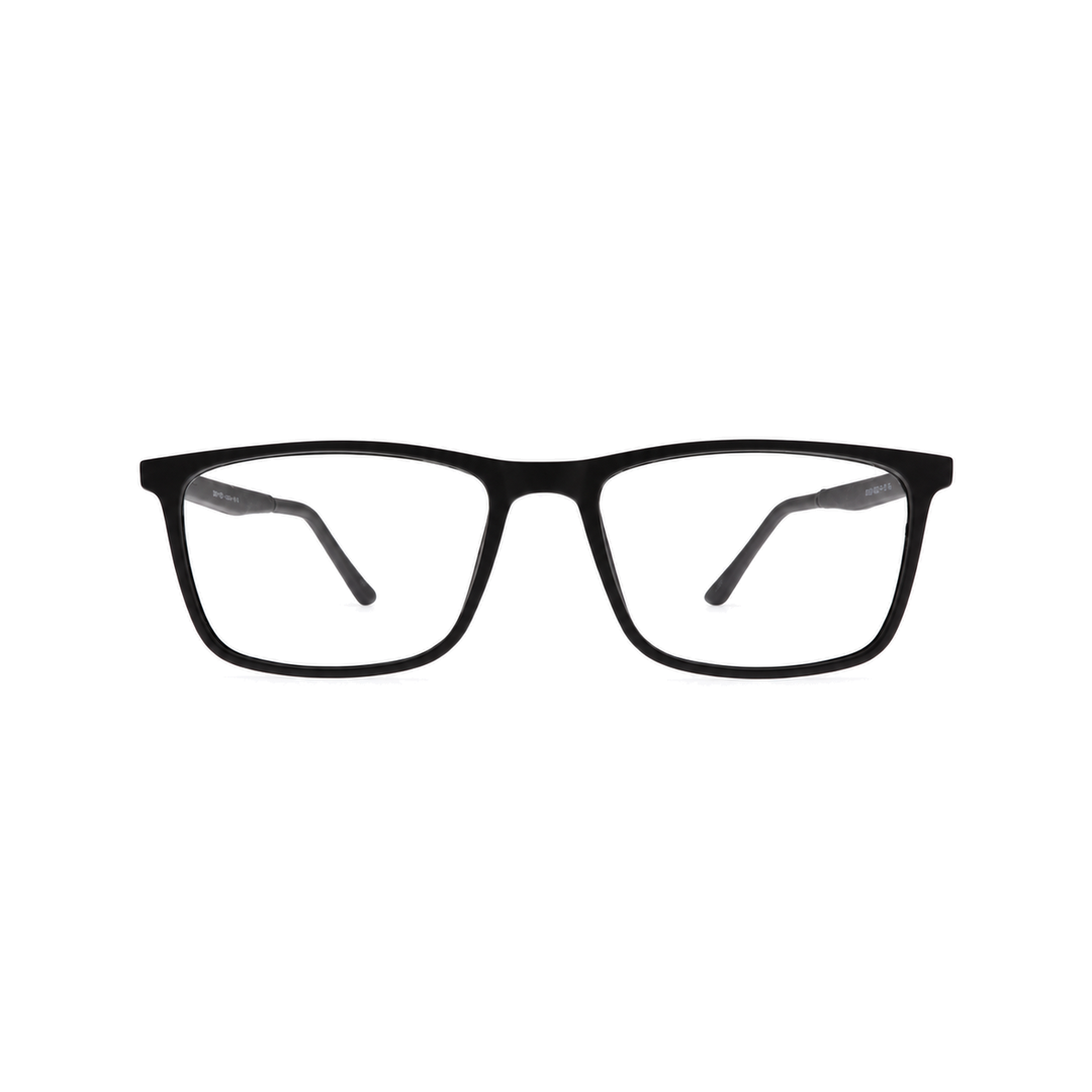 Joy Style JOYHF309C1 matte black eyeglasses front view on white background