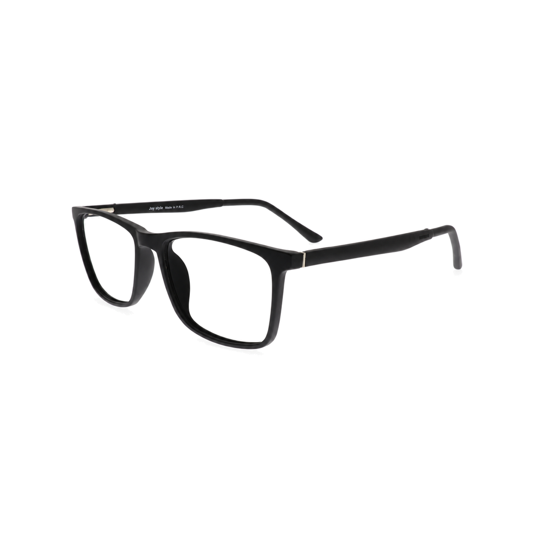 Joy Style JOYHF309C1 matte black eyeglasses angle view on white background