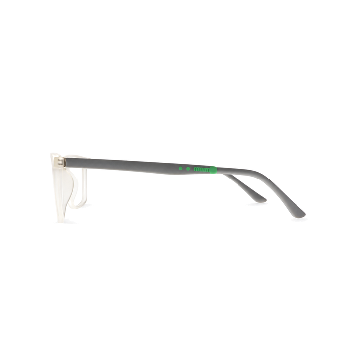 Joy Style JOYHF309C7 clear white eyeglasses side view on white background