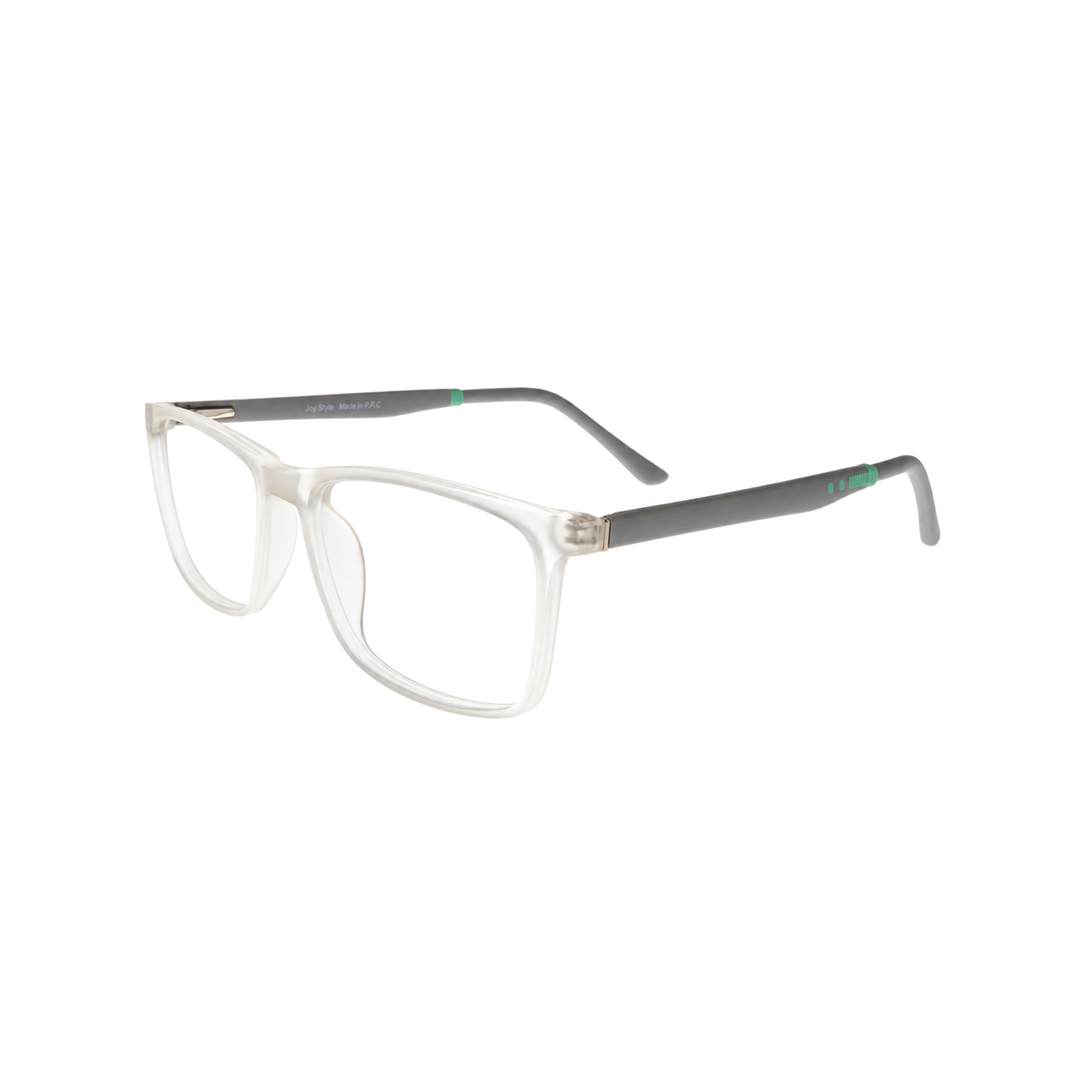 Joy Style JOYHF309C7 clear white eyeglasses angle view on white background