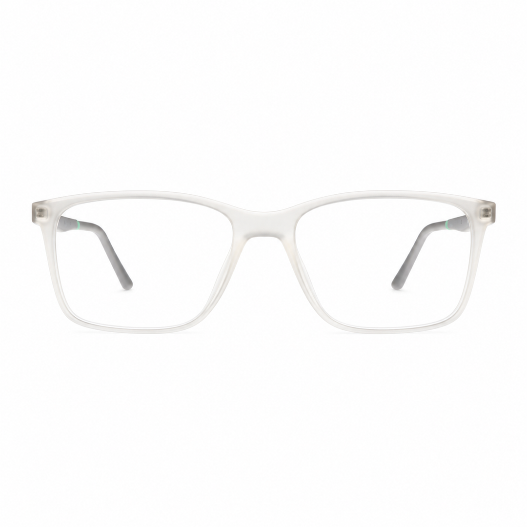 Joy Style For Unisex Eyeglasses Square Shape Size 52 Hf310c7 Clear White