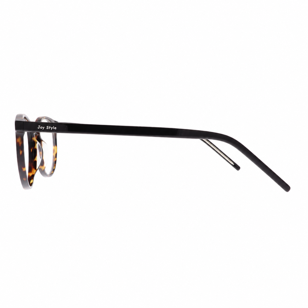 Joy Style HG1812C6 brown tortoiseshell eyeglasses side view on white background