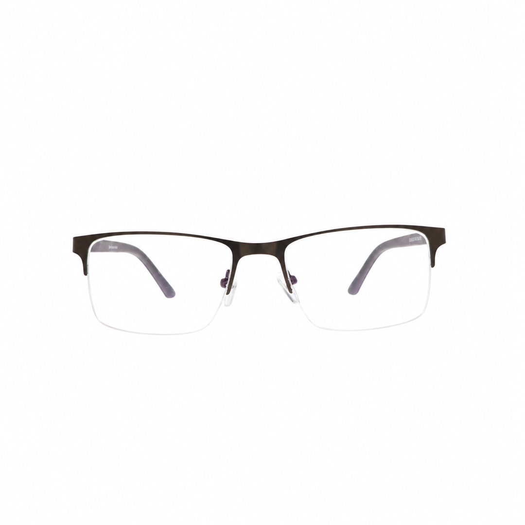 Joy Style For Unisex Metal Eyeglasses Semi-Rimless Square Shape Size 52 Ht23-69c3 Gunmetal