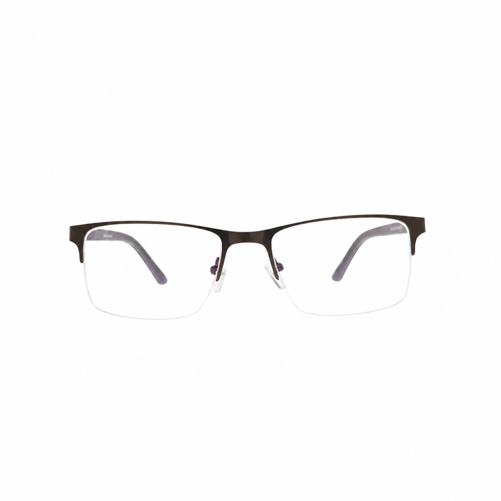 Joy Style For Unisex Metal Eyeglasses Semi-Rimless Square Shape Size 52 Ht23-69c3 Gunmetal