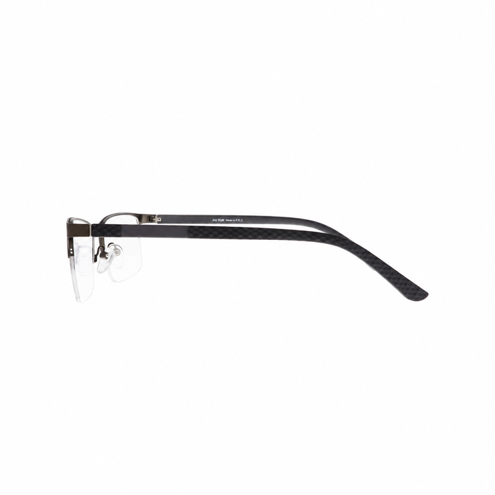 Joy Style For Unisex Metal Eyeglasses Semi-Rimless Square Shape Size 52 Ht23-69c3 Gunmetal