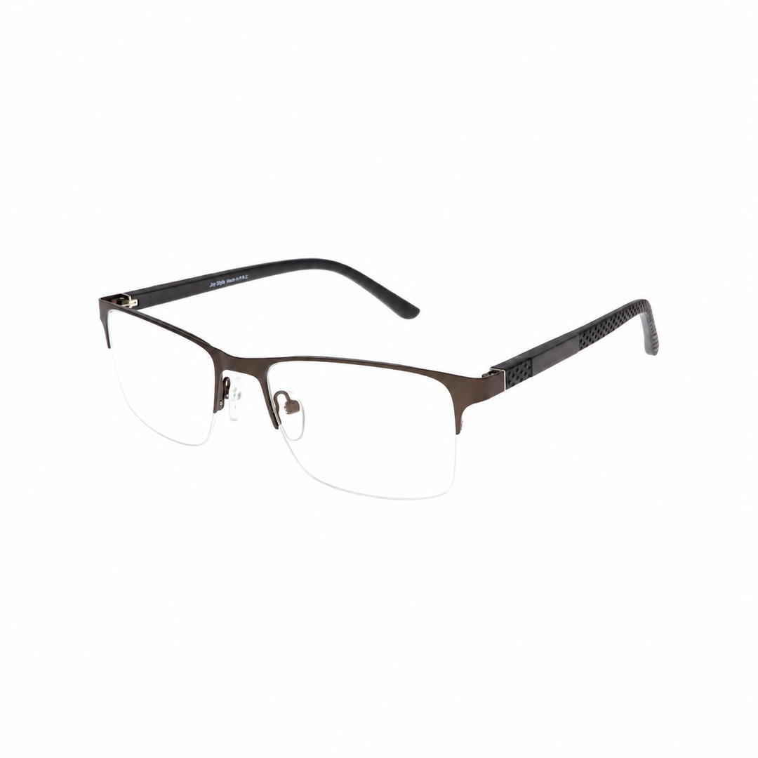 Joy Style For Unisex Metal Eyeglasses Semi-Rimless Square Shape Size 52 Ht23-69c3 Gunmetal