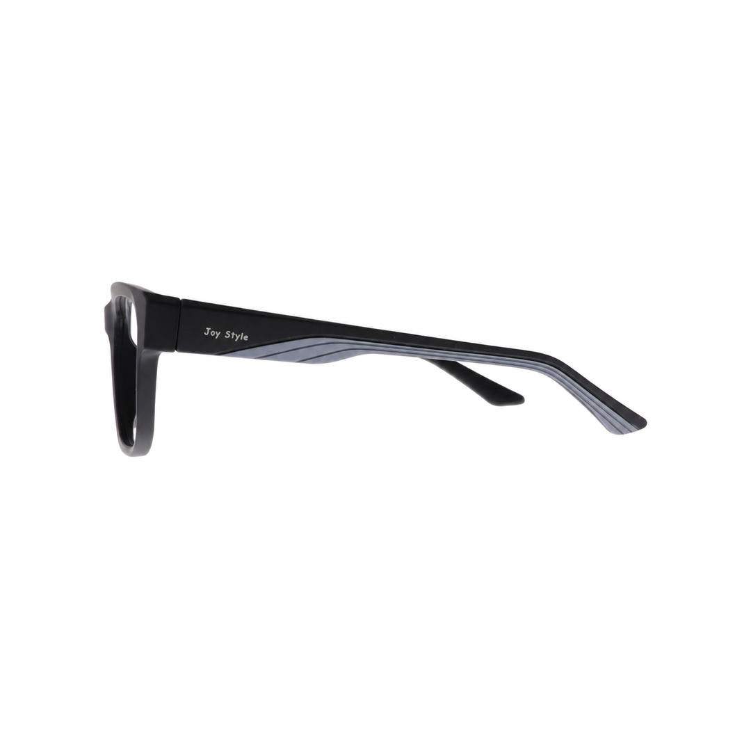 Joy Style JOYOLD0049TC1 matte black eyeglasses side view on white background