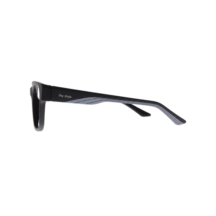 Joy Style JOYOLD0049TC1 matte black eyeglasses side view on white background