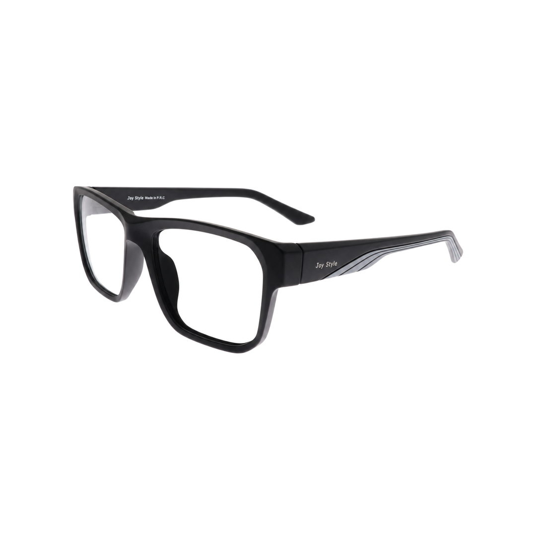 Joy Style JOYOLD0049TC1 matte black eyeglasses angle view on white background
