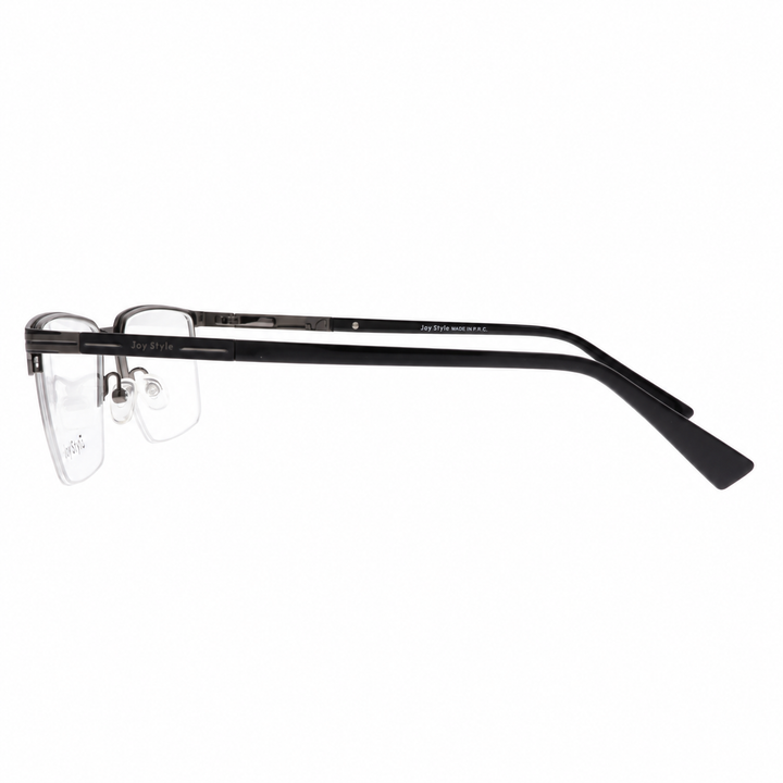 Joy Style For Unisex Metal Eyeglasses Semi-Rimless Square Shape Size 54 Old1081mc2 Matte Black