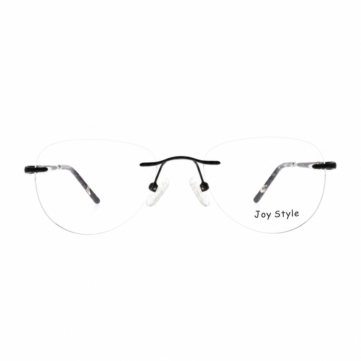 Joy Style For Unisex Eyeglasses Rimless Aviator Shape Size 52 Old2048mc3 Silver