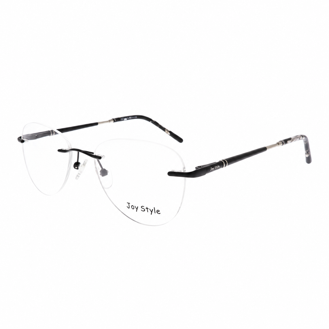 Joy Style For Unisex Eyeglasses Rimless Aviator Shape Size 52 Old2048mc3 Silver