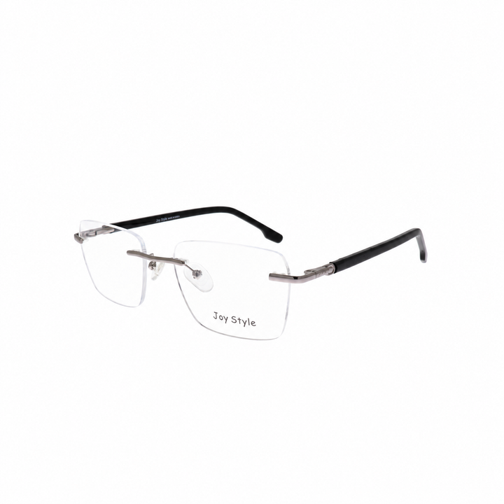Joy Style For Unisex Eyeglasses Rimless Square Shape Size 52 Old2214mc3 Silver Black