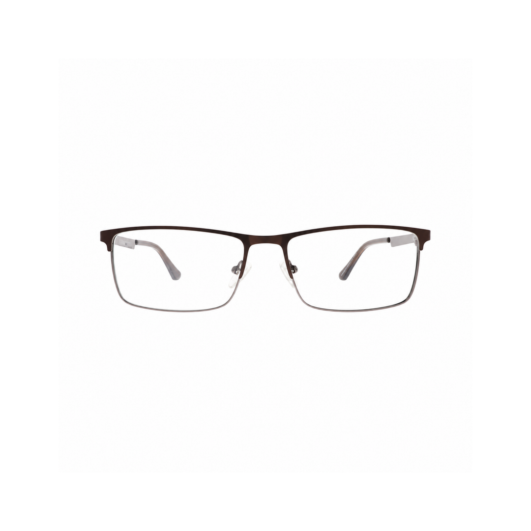 Joy Style OLD6616MC5 matte brown eyeglasses front view on white background