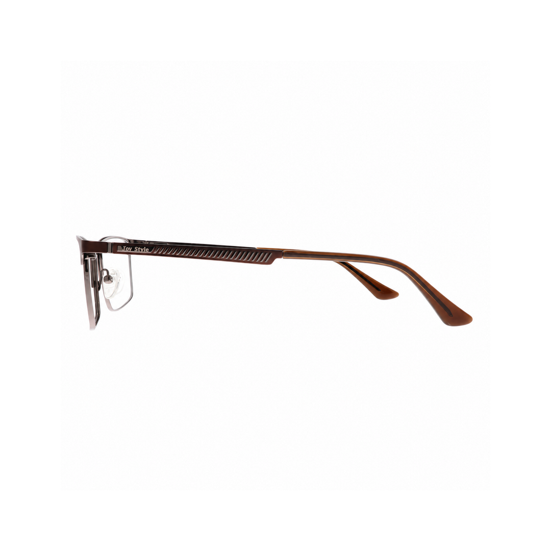 Joy Style OLD6616MC5 matte brown eyeglasses side view on white background