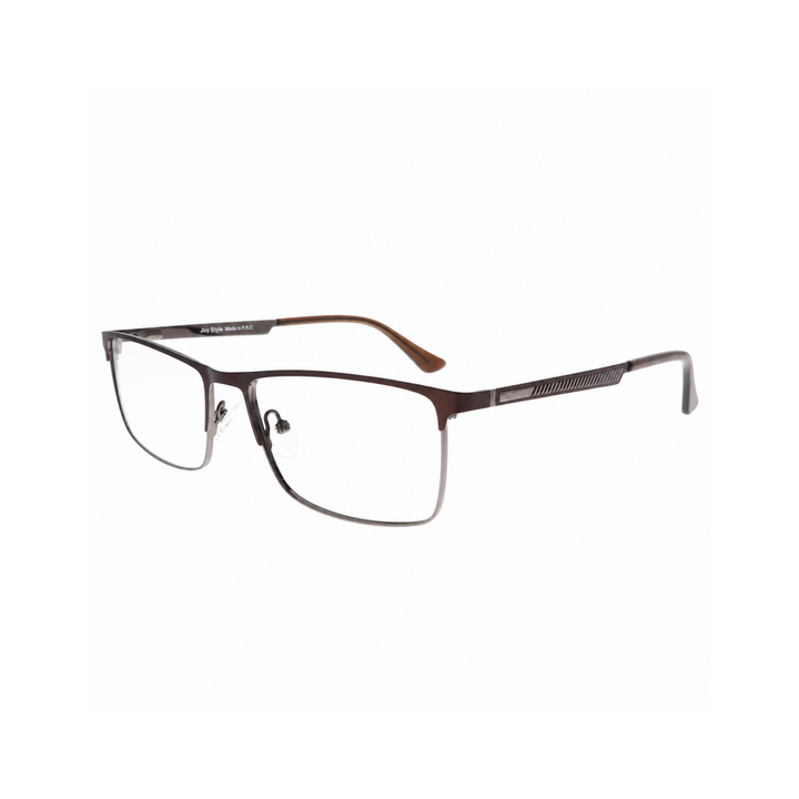 Joy Style OLD6616MC5 matte brown eyeglasses angled view on white background