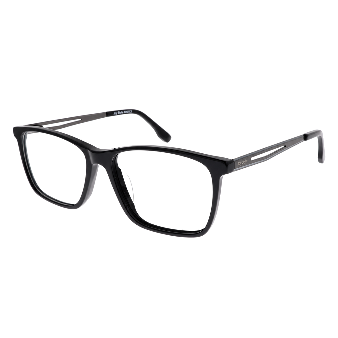 Joy Style JOYOLD6718AC1 black eyeglasses angle view on white background