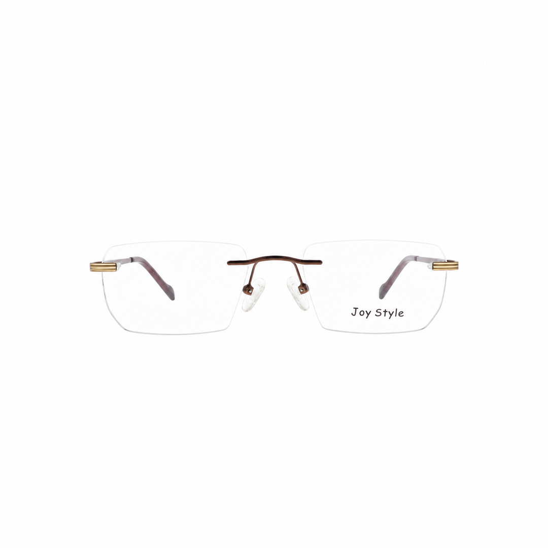 Joy Style OLD7018MC4 brown rimless eyeglasses front view