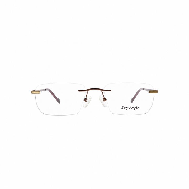 Joy Style OLD7018MC4 brown rimless eyeglasses front view