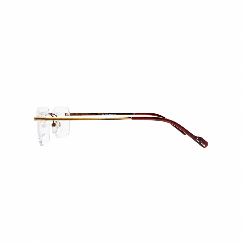 Joy Style OLD7018MC4 brown rimless eyeglasses side view