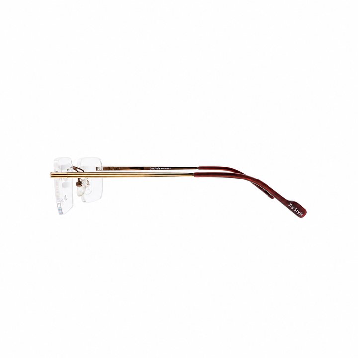 Joy Style OLD7018MC4 brown rimless eyeglasses side view
