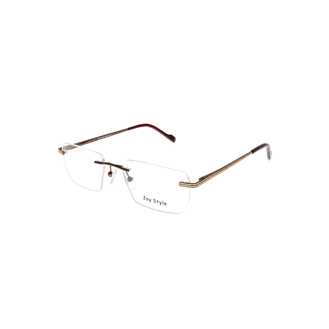 Joy Style OLD7018MC4 brown rimless eyeglasses angled view