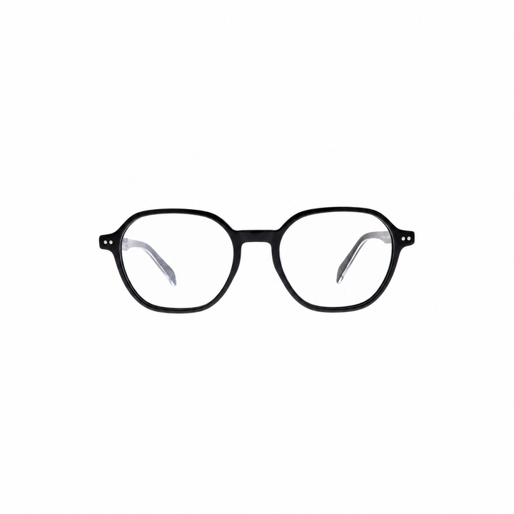 Joy Style OLD8296AC1 black eyeglasses front view on white background