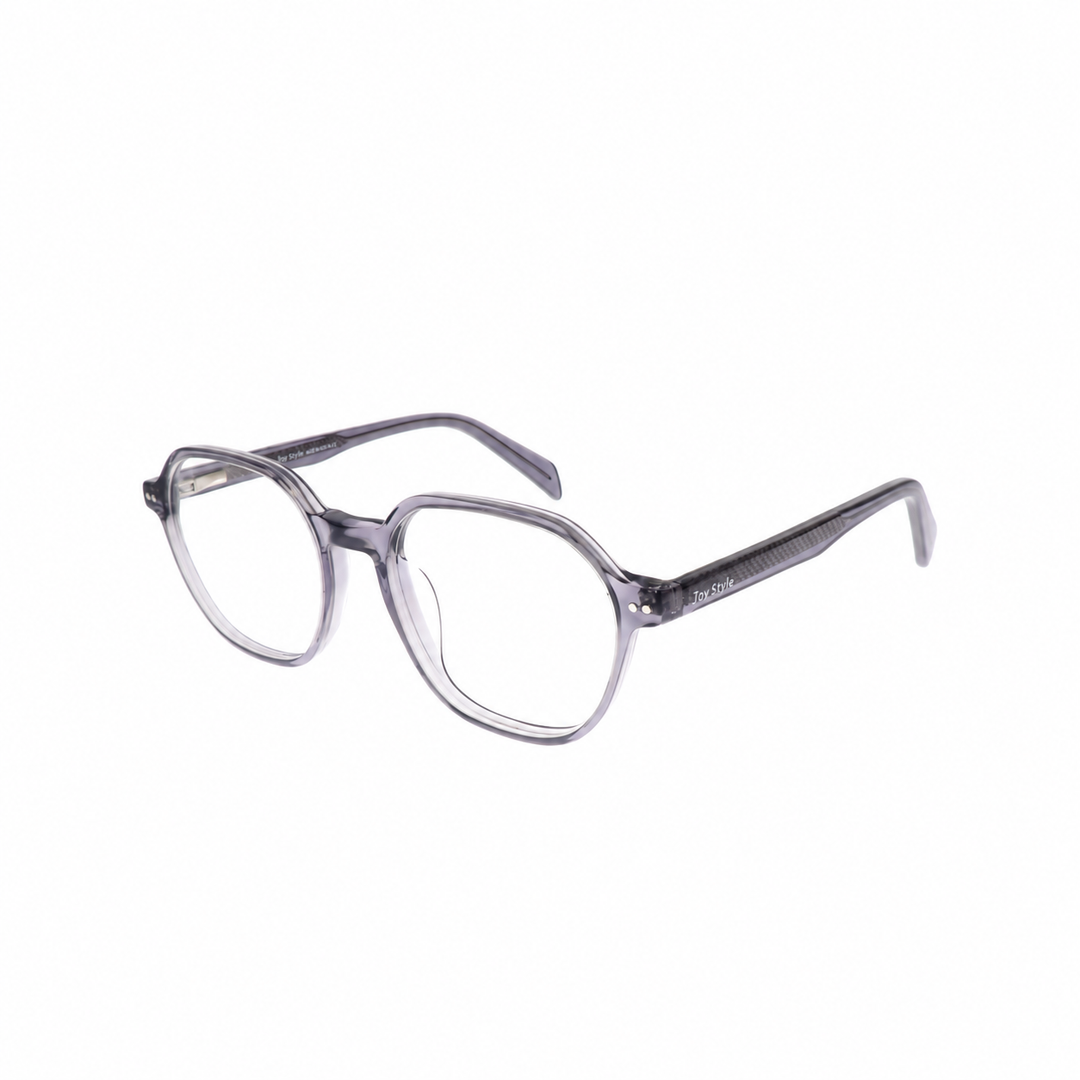 Joy Style OLD8296AC2 grey eyeglasses angle view on white background