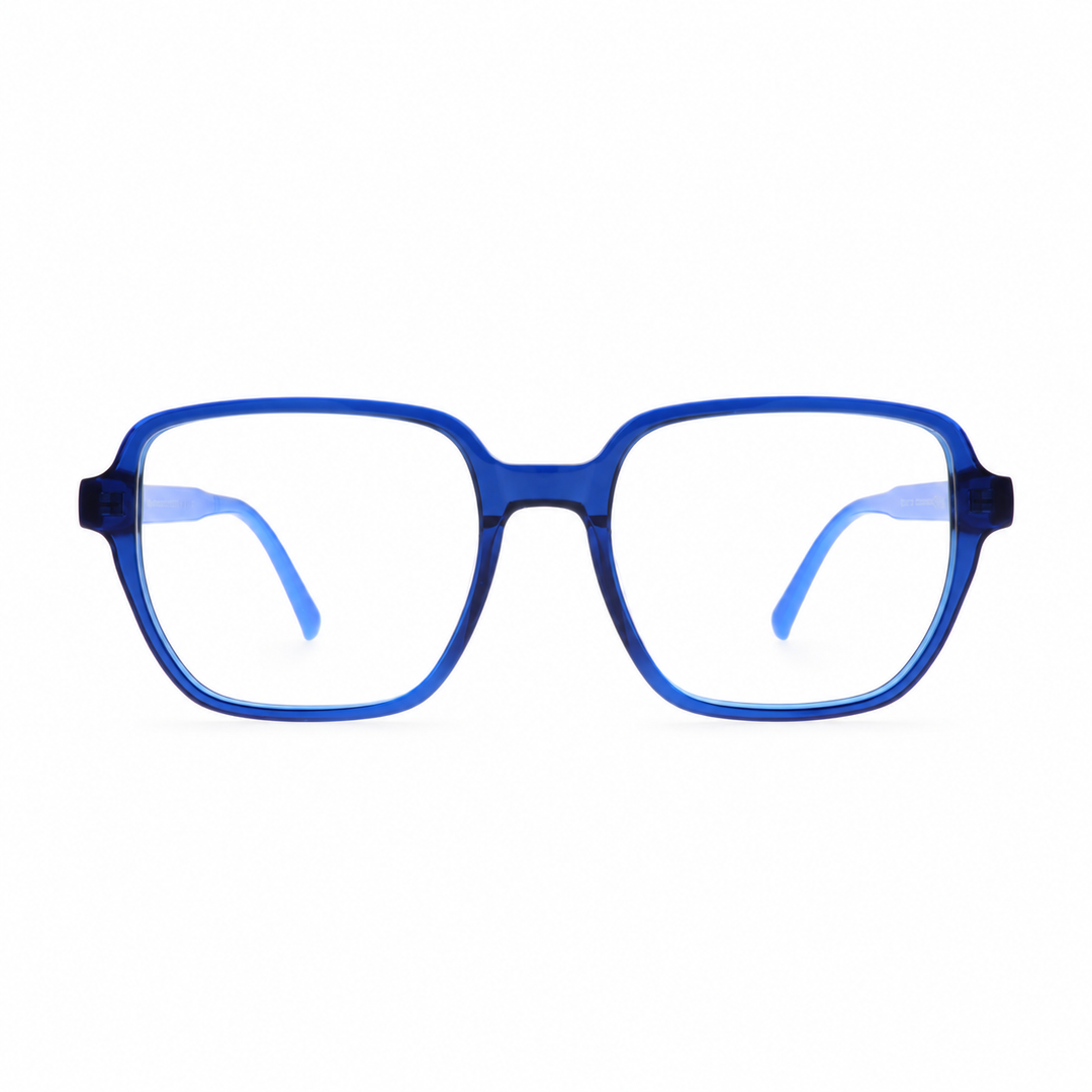 Joy Style JOYRDA10147C3 blue eyeglasses front view on pure white background
