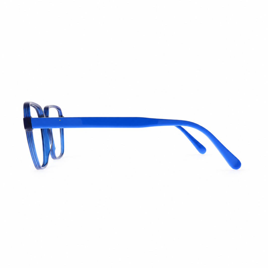 Joy Style JOYRDA10147C3 blue eyeglasses side view on pure white background