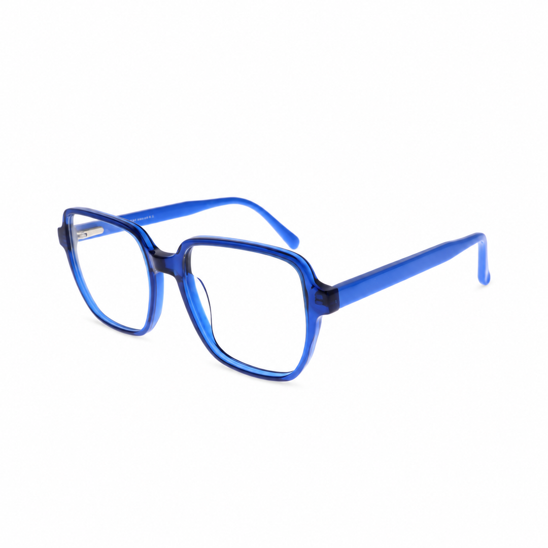 Joy Style JOYRDA10147C3 blue eyeglasses angle view on pure white background