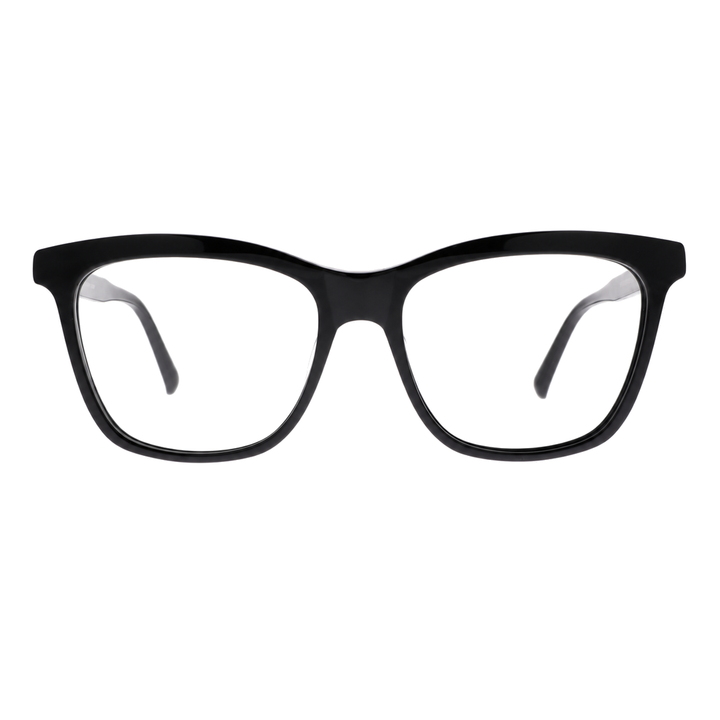 Joy Style JOYRDA10149C1 black eyeglasses front view on white background