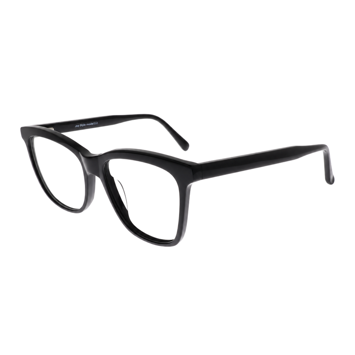 Joy Style JOYRDA10149C1 black eyeglasses angle view on white background