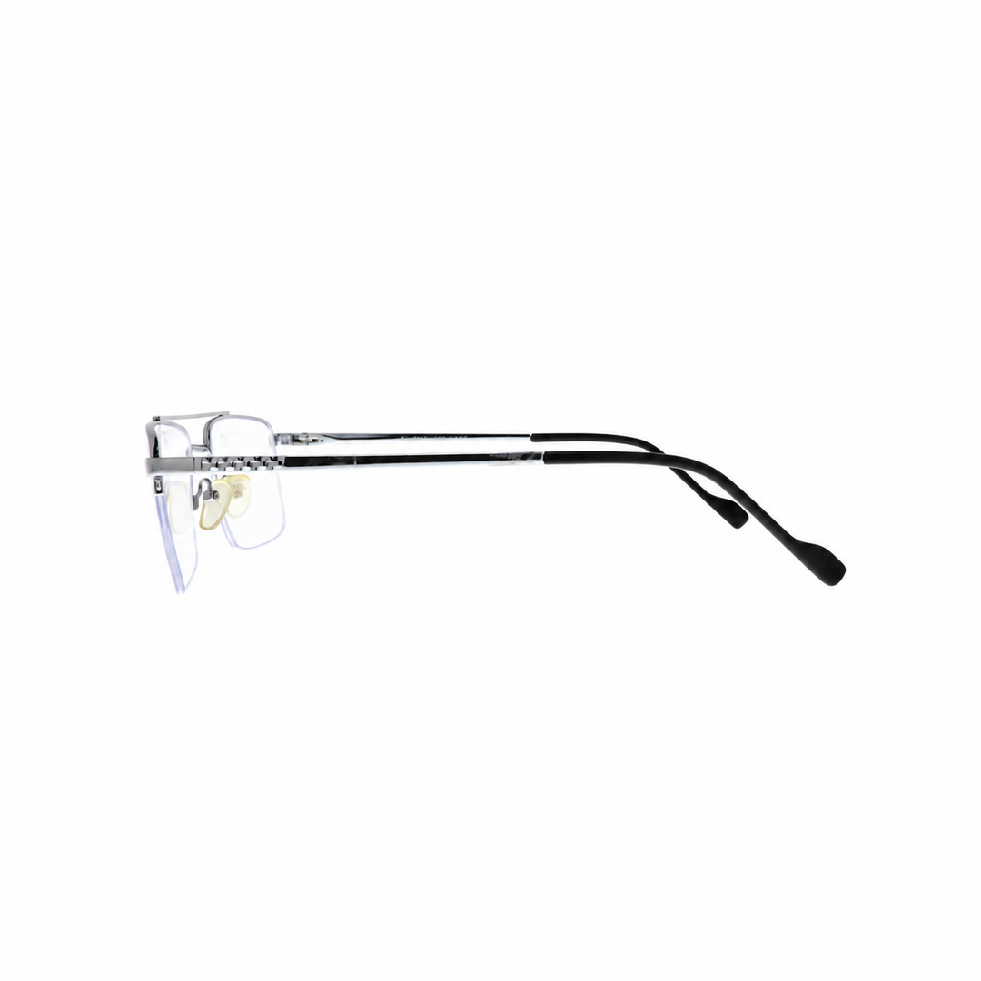 Joy Style For Unisex Metal Eyeglasses Semi-Rimless Square Shape Size 55 Xy2044c4 Silver