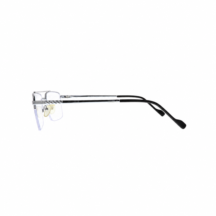 Joy Style For Unisex Metal Eyeglasses Semi-Rimless Square Shape Size 55 Xy2044c4 Silver