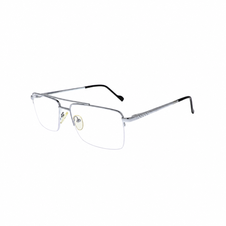 Joy Style For Unisex Metal Eyeglasses Semi-Rimless Square Shape Size 55 Xy2044c4 Silver