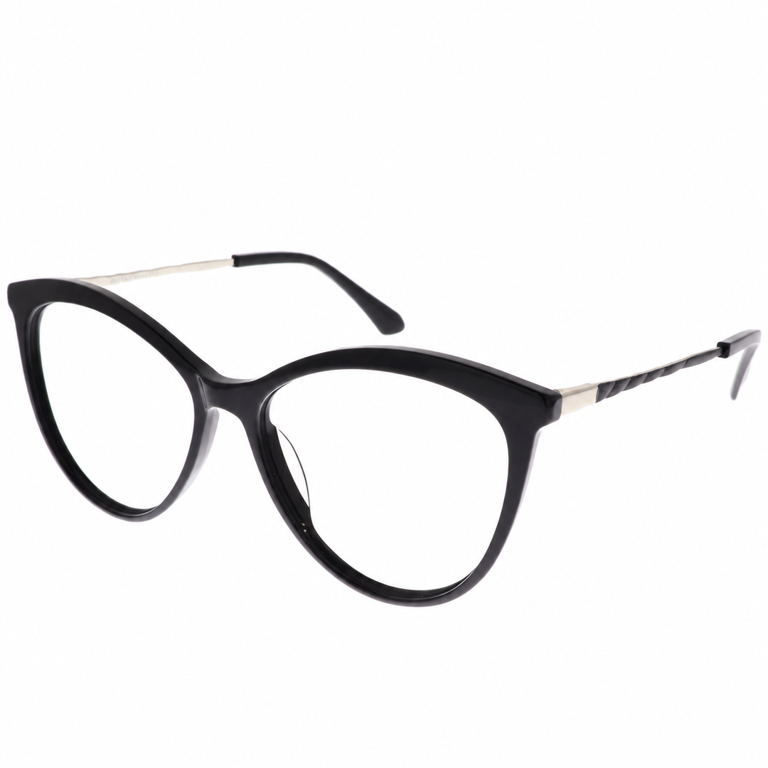 Joy Style For Women's Eyeglasses Cat Eye Size 55 Yc2110c1 Black