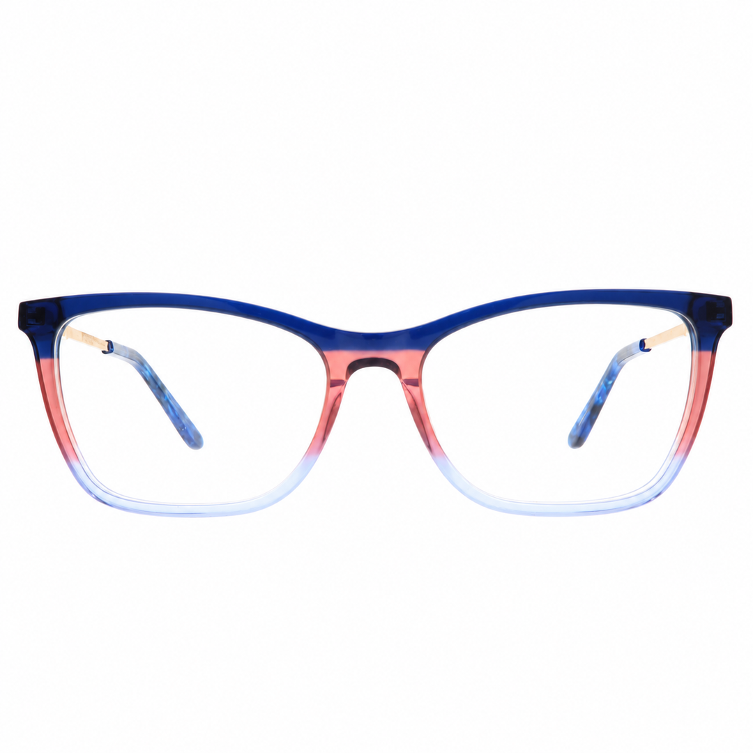 Joy Style ZF35109C6 blue pink gradient eyeglasses front view on white background