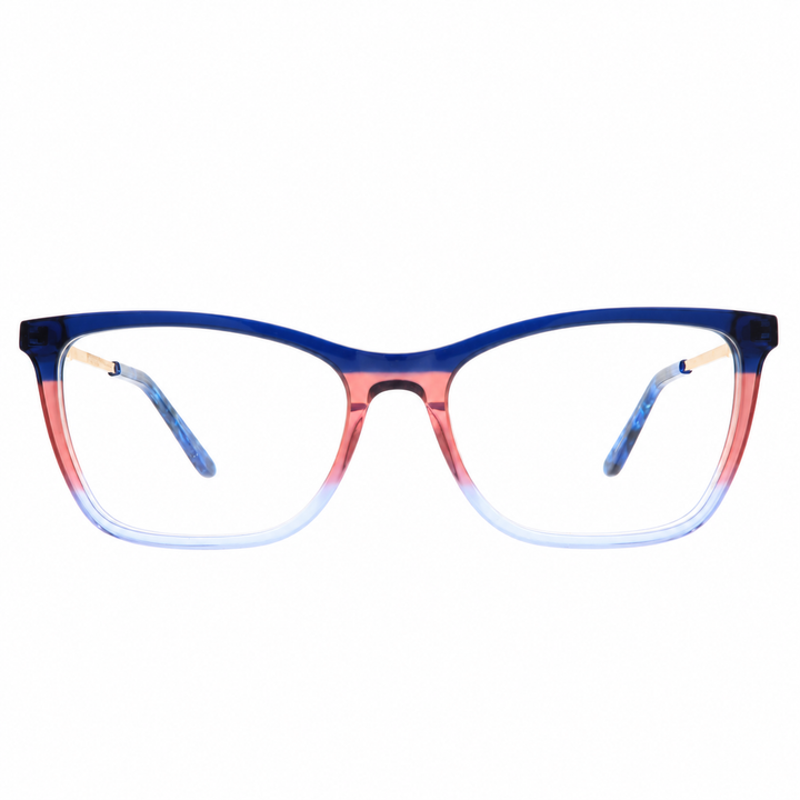 Joy Style ZF35109C6 blue pink gradient eyeglasses front view on white background