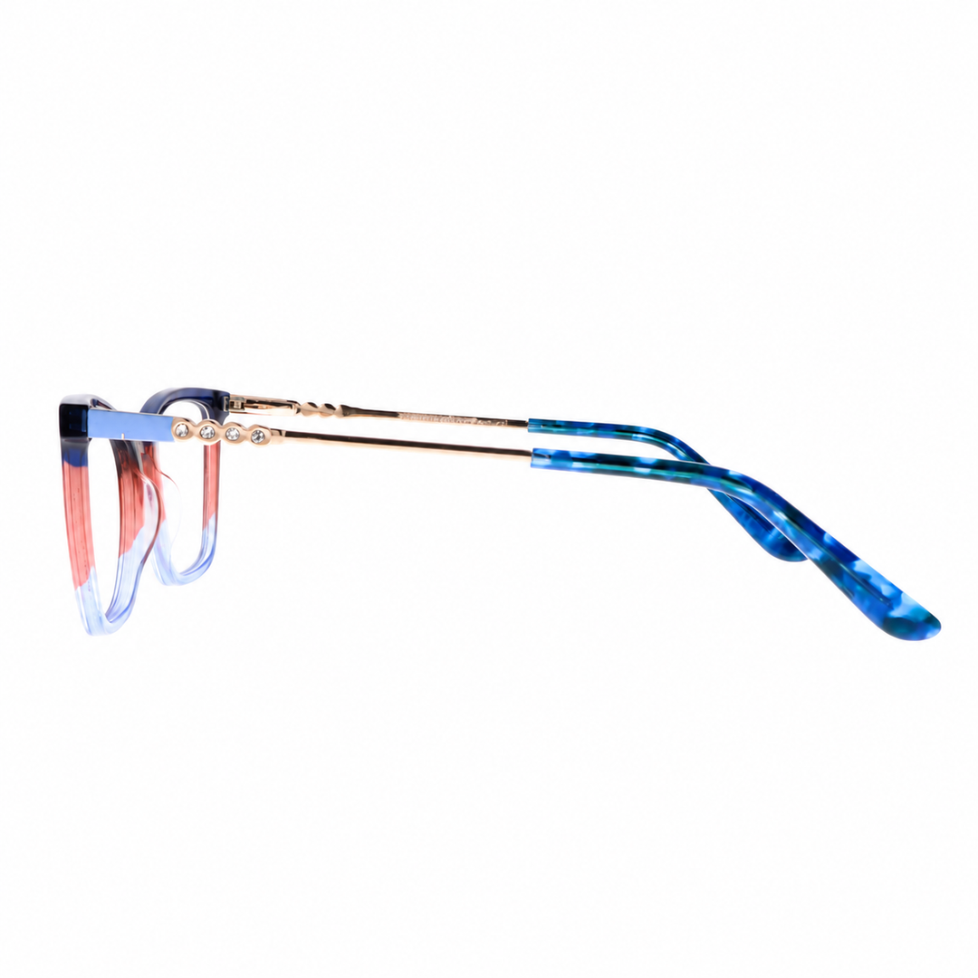 Joy Style ZF35109C6 blue pink gradient eyeglasses side view on white background