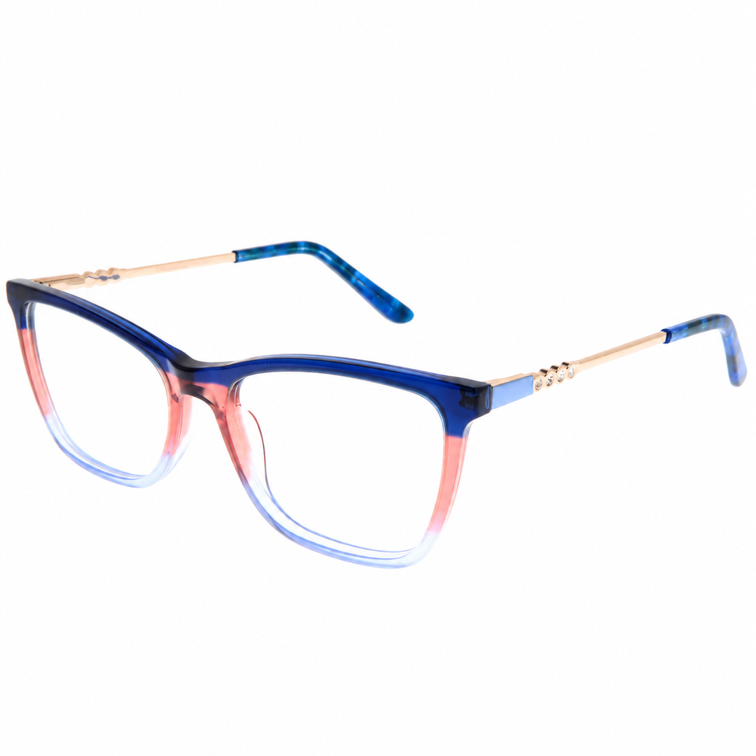 Joy Style ZF35109C6 blue pink gradient eyeglasses angle view on white background