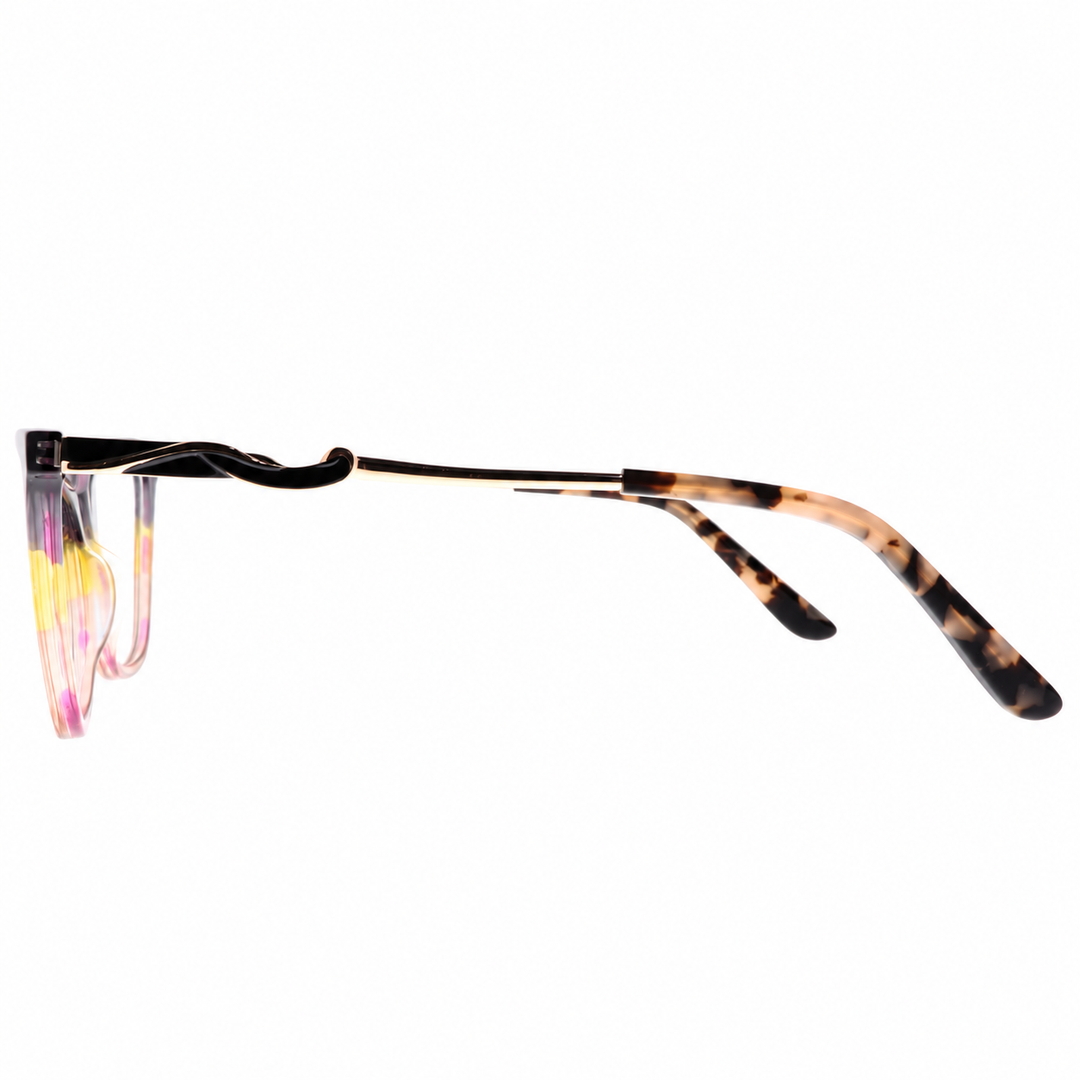 Joy Style For Women's Eyeglasses Cat Eye Size 53 Zf35110c3 Purple Yellow Pink Gradient