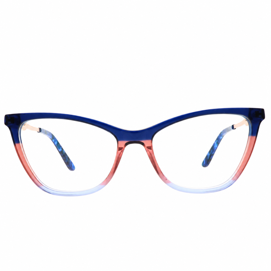 Joy Style For Women's Eyeglasses Cat Eye Size 53 Zf35110c6 Blue Pink Gradient