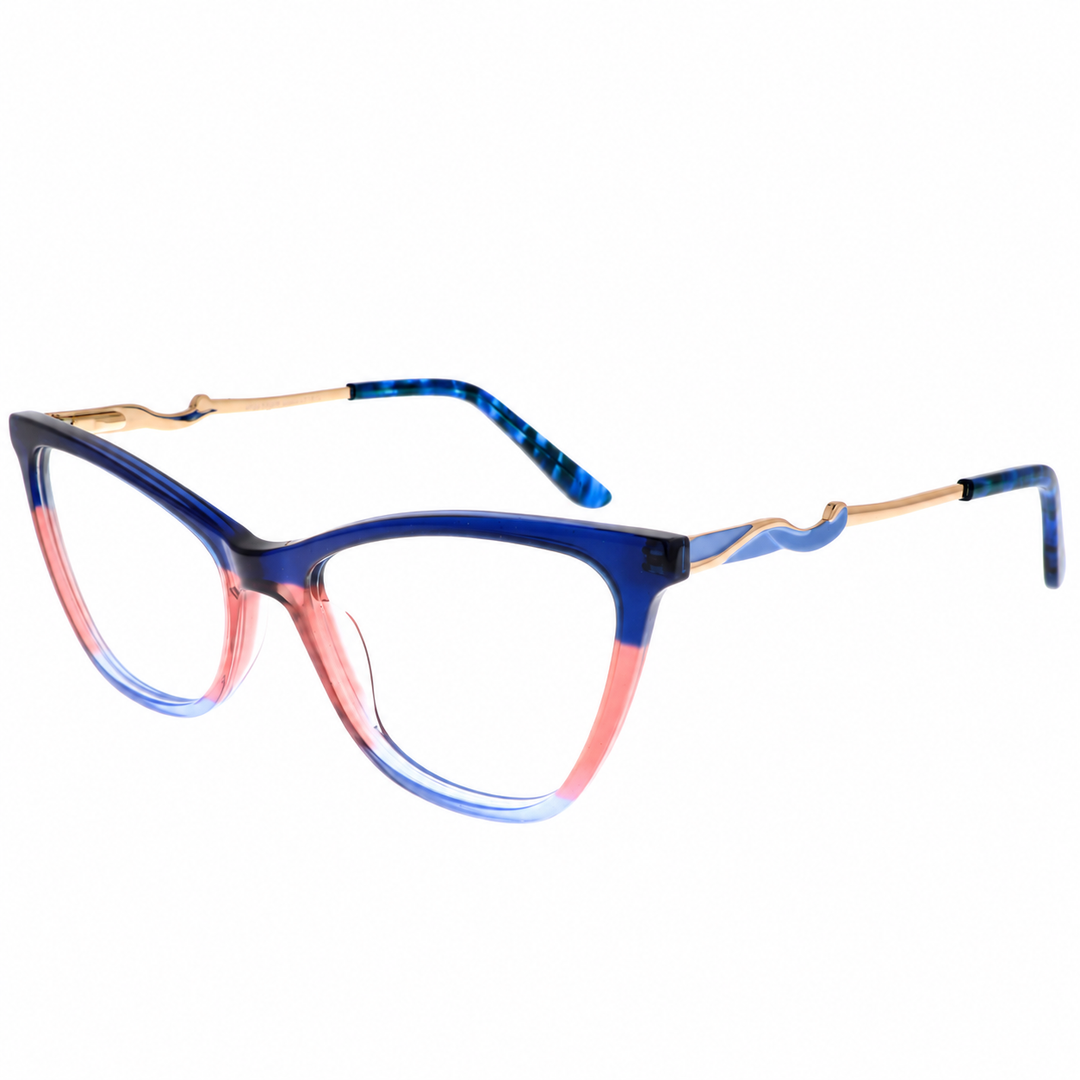 Joy Style For Women's Eyeglasses Cat Eye Size 53 Zf35110c6 Blue Pink Gradient