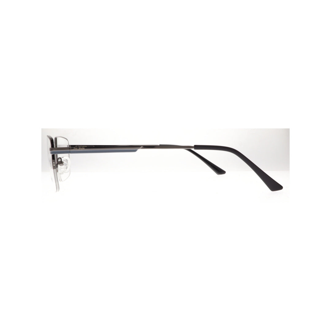 Joy Style For Men Metal Eyeglasses Semi-Rimless Square Shape Size 53 8805c2 Gunmetal